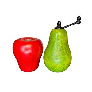 Vintage Red Apple and Green Pear Salt and Pepper Shakers